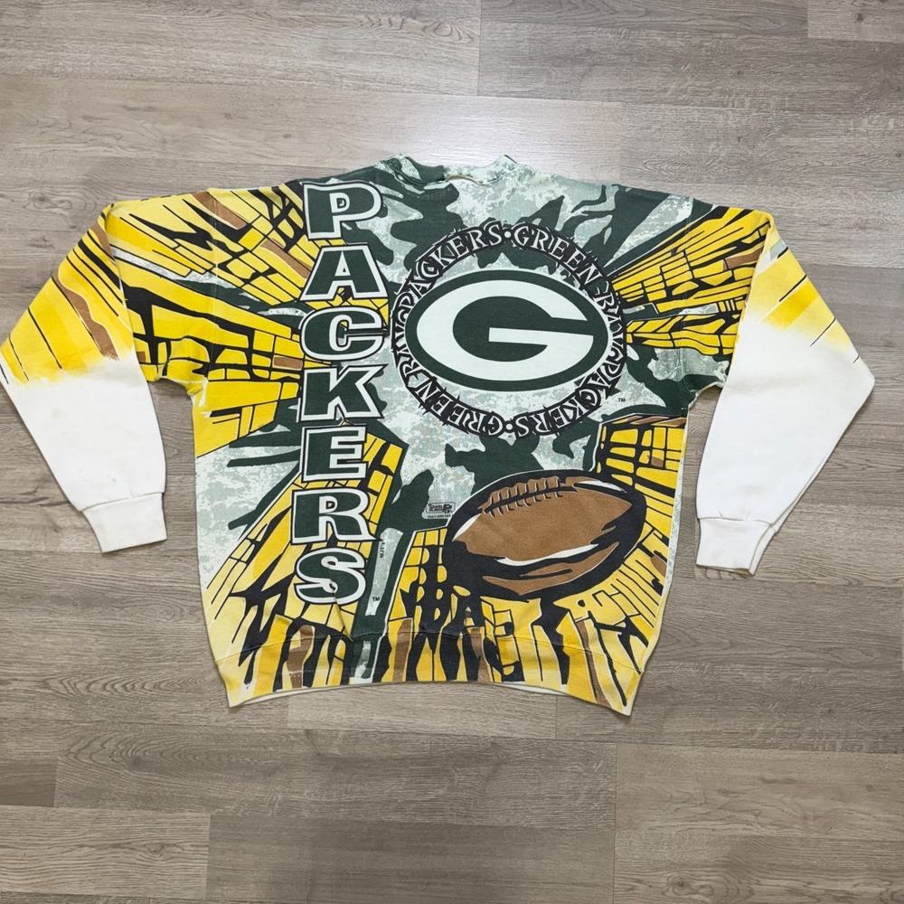 Vintage 1994 Packers AOP Sweatshirt XL Magic Johnson All Over Print NFL - Picture 3 of 13